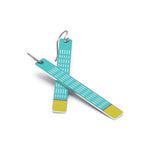 Pattern bar earrings in turquoise and green by ColorUpLife.