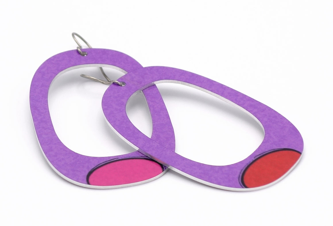 Purple Sylvie Square Earrings by ColorUpLife