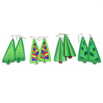 Four pairs of Christmas tree earrings by ColorUpLife.