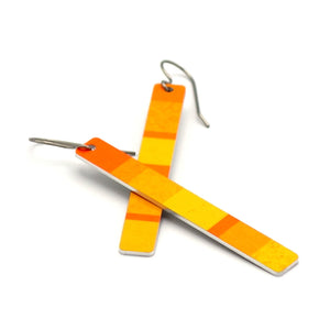 Yellow color block bar earrings by ColorUpLife.