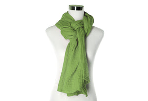 Green cotton double gauze scarf by ColorUpLife.