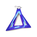 90's inspired, large colorful triangle earrings in blue by ColorUpLife.