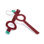 Long asymmetrical earrings in maroon by ColorUpLife.