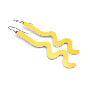  Long zig zag dangle earrings in sun valley yellow by ColorUpLife.