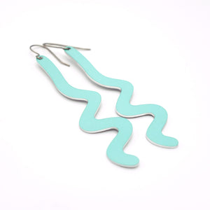 Tropical turquoise zig zag earrings by ColorUpLife.