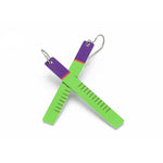 Green ruler earrings with titanium hooks by ColorUpLife.