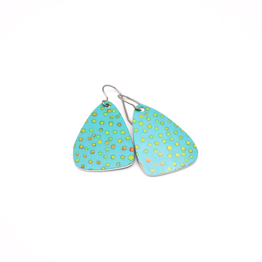 Light teal polka dot earrings by ColorUpLife.