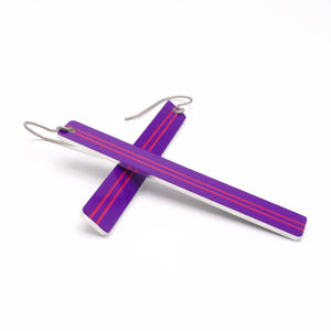 Purple and pink striped bar earrings by ColorUpLife.