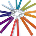 Eight pairs of colorful striped bar earrings by ColorUpLife.