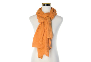 Apricot Cotton Double Gauze Scarf by ColorUpLife