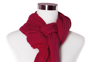 Autumn Red Cotton Double Gauze Scarf by ColorUpLife