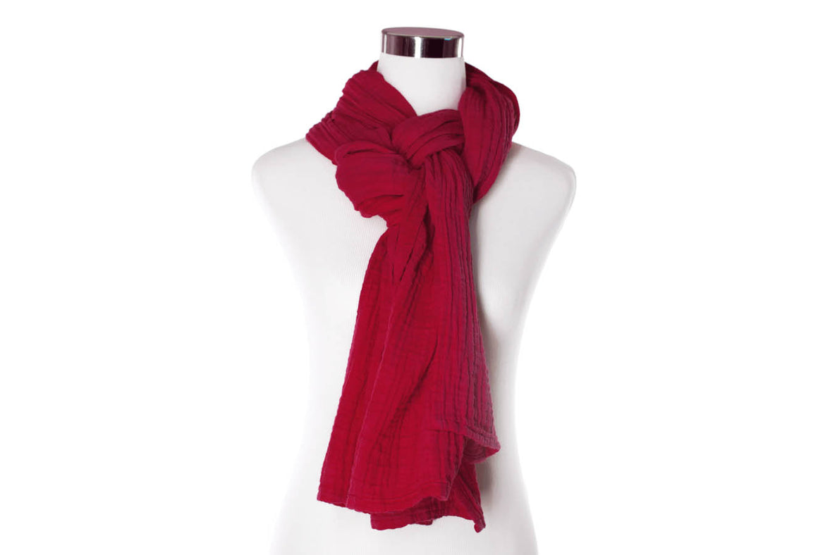 Autumn Red Cotton Scarf by ColorUpLife