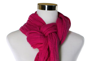 cotton double gauze scarf close-up - magenta - ColorUpLife