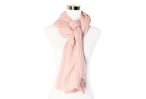 cotton double gauze scarf - barely pink - ColorUpLife