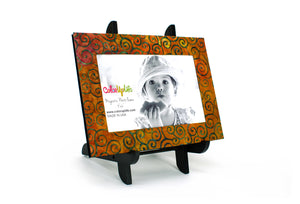 Rustic Brown Magnetic Picture Frame Displayed on a Decorative Easel by ColorUpLife