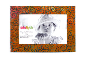 Rustic Brown Magnetic Photo Frame by ColorUpLife