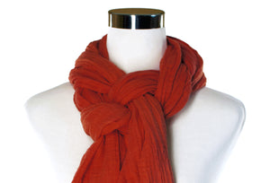 Burnt Orange Cotton Double Gauze Scarf by ColorUpLife