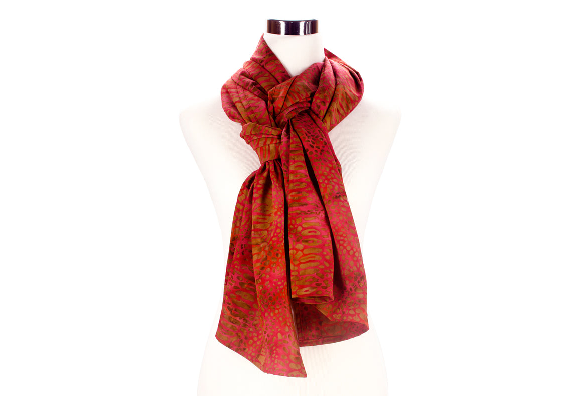 batik scarf - burnt red - ColorUpLife