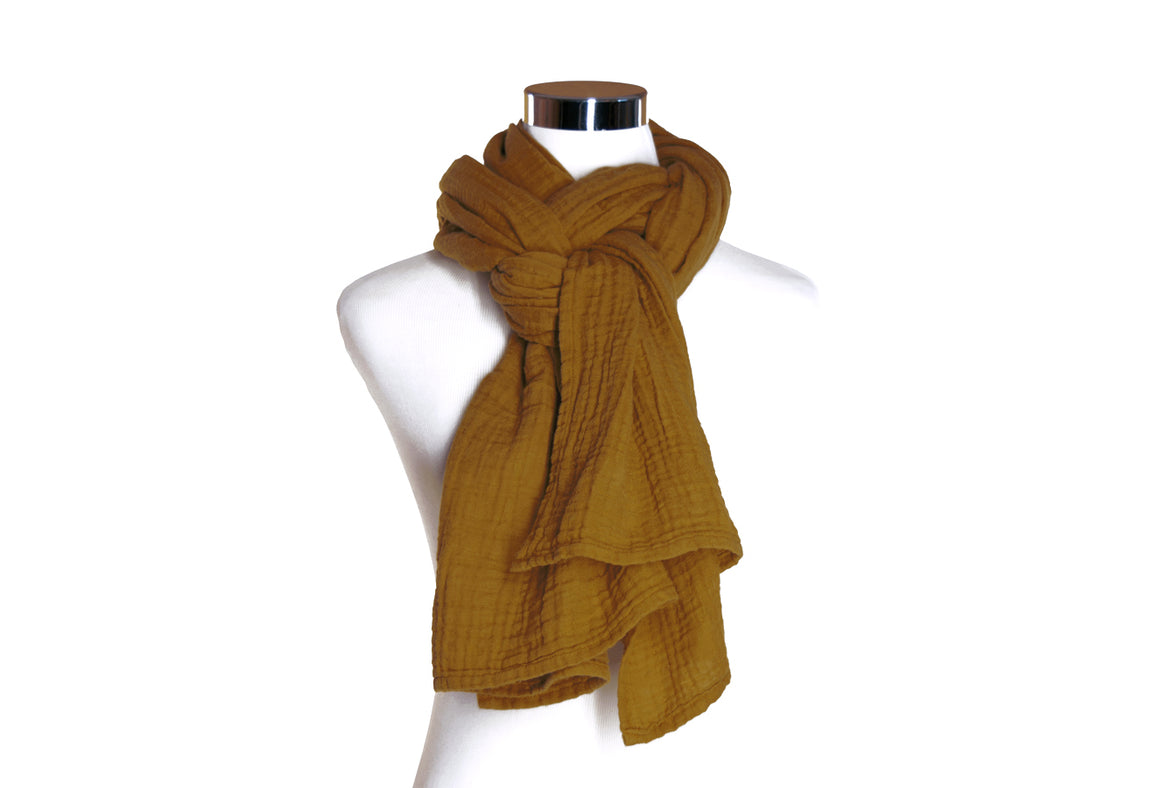 Cotton Double Gauze Scarf - Caramel