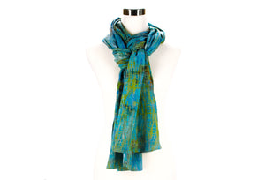 batik scarf - caribbean turquoise - ColorUpLife