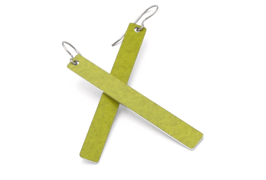 Chartreuse Color Rod Earrings by ColorUpLife
