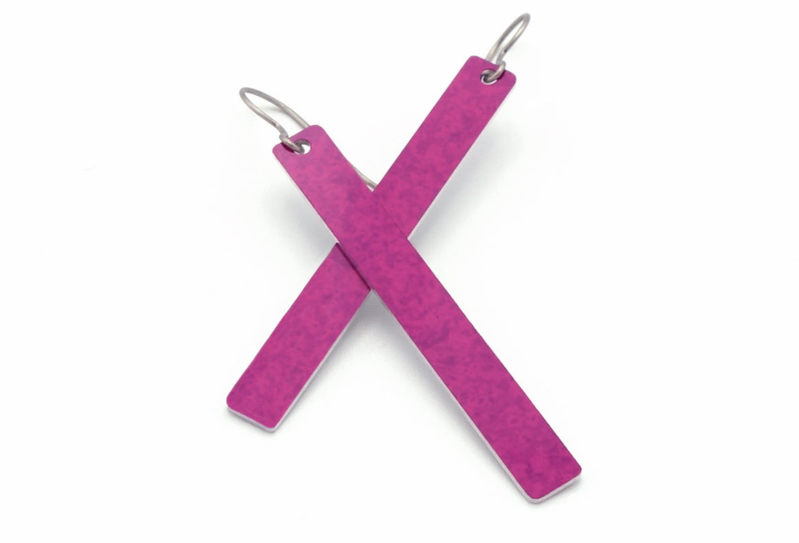 Raspberry Color Rod Earrings by ColorUpLife