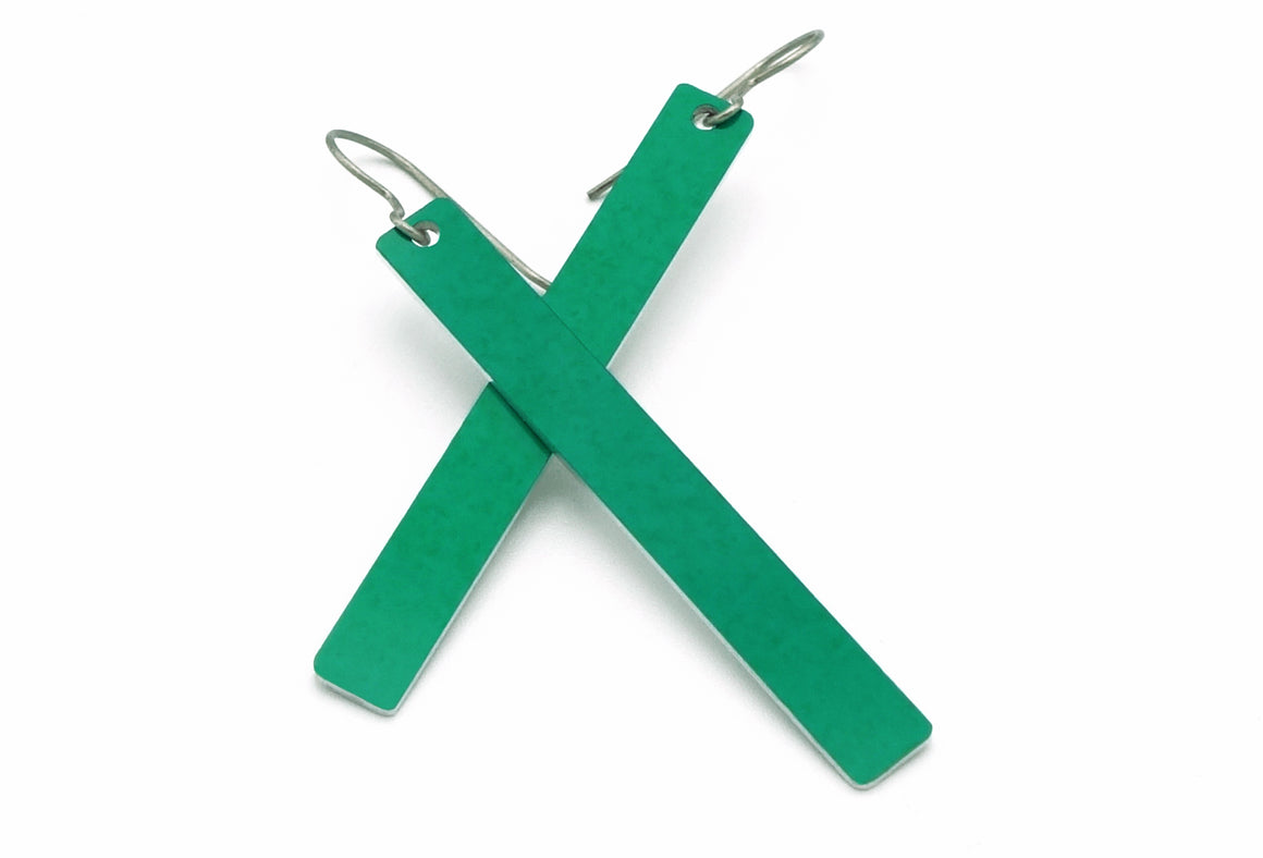 Teal Color Rod Earrings by ColorUpLife