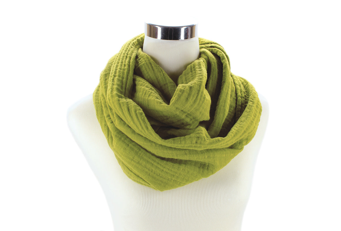 Dark Chartreuse Infinity Scarf by ColorUpLife