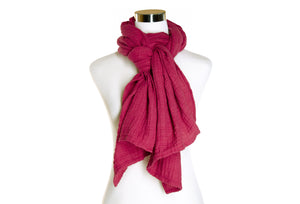 cotton double gauze scarf - deep fuchsia - ColorUpLife
