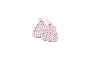 Small Triangular Light Pink Polka Dot Dangles Earrings by ColorUpLife