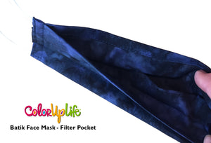 Filter Friendly Batik Face Masks - Navy - Extra Large Fit