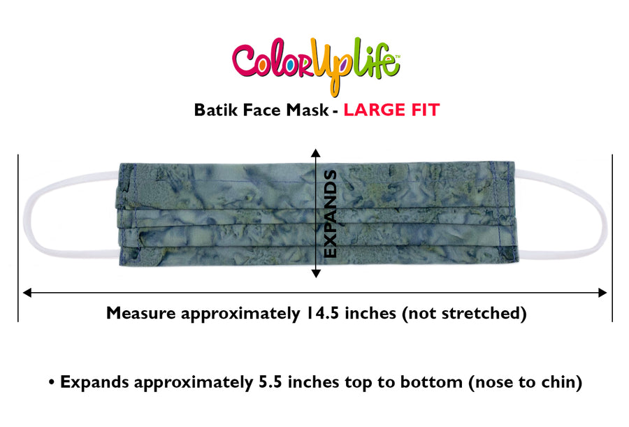 Large Fit Filter Friendly Batik Face Masks by ColorUpLife