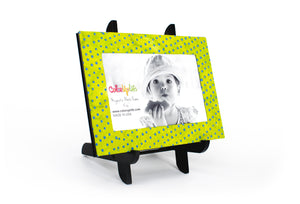Lime Magnetic Picture Frame Displayed on a Decorative Easel by ColorUpLife