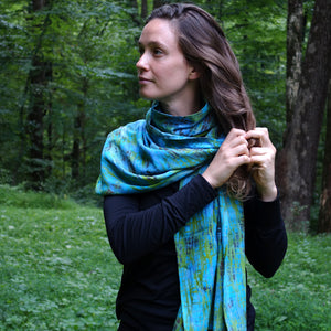 batik scarf - caribbean turquoise - ColorUpLife