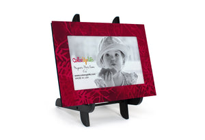 Holiday Red Magnetic Picture Frame Displayed in a Decorative Easel by ColorUpLife