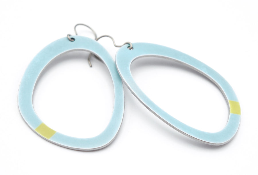 Light Blue Aluminum Hoop Earrings by ColorUpLife