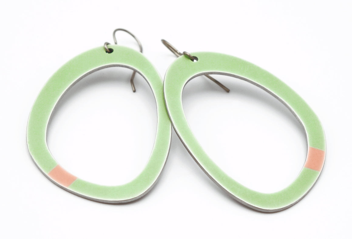 Light Green Aluminum Hoop Earrings by ColorUpLife