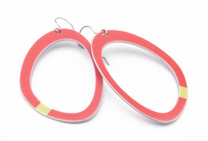 Light Red Aluminum Hoop Earrings by ColorUpLife
