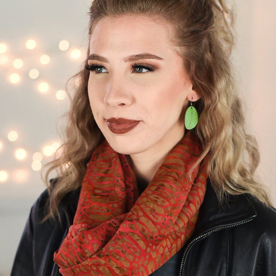 batik scarf - burnt red - ColorUpLife