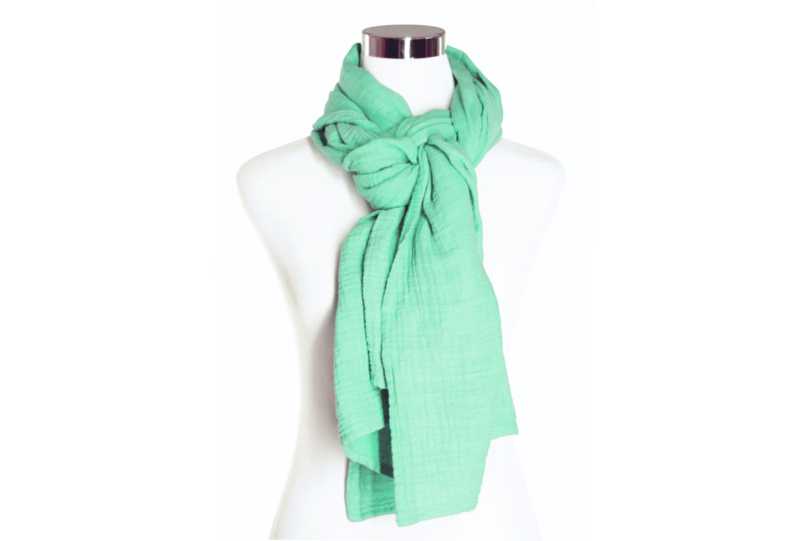 Light Seafoam Cotton Double Gauze Scarf by ColorUpLife