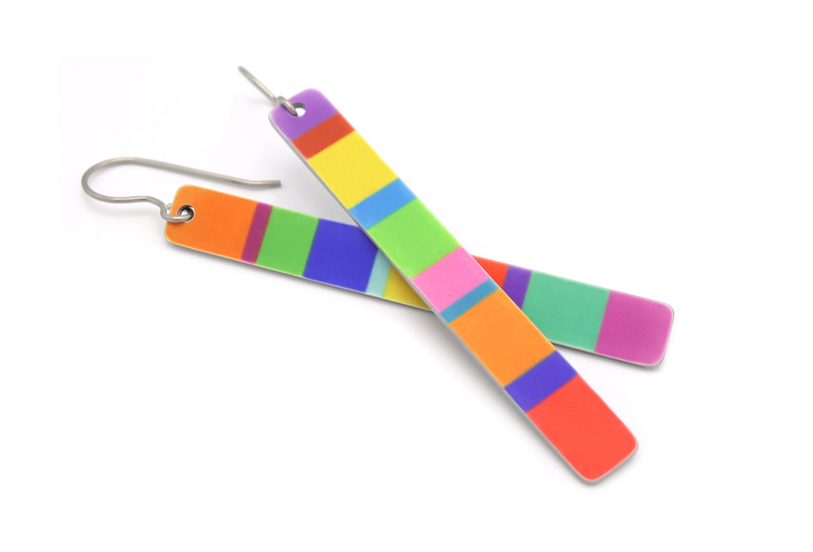 Rainbow Stick Earring by ColorUpLife