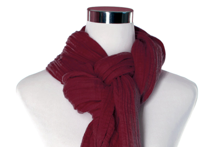 Merlot Cotton Double Gauze Scarf by ColorUpLife