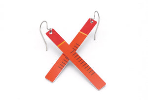 Orange and Red Drew Earrings by ColorUpLife