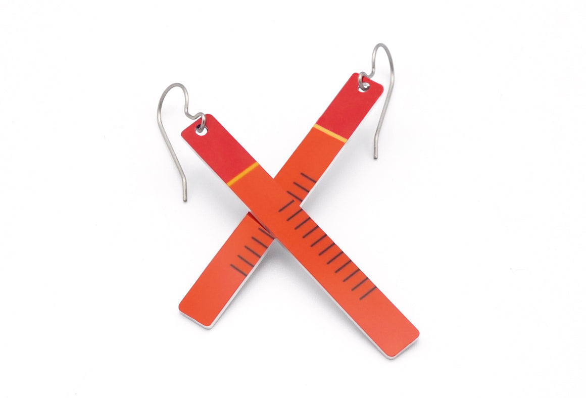 Orange and Red Drew Earrings by ColorUpLife