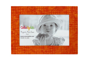 Orange Grid Magnetic Picture Frame by ColorUpLife