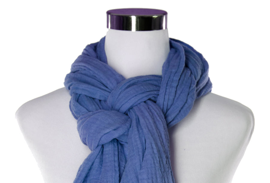 Cotton Double Gauze Scarf - Periwinkle