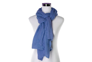 Cotton Double Gauze Scarf - Periwinkle