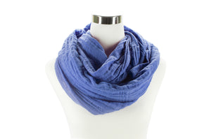 Periwinkle Cotton Double Gauze Infinity Scarf by ColorUpLife