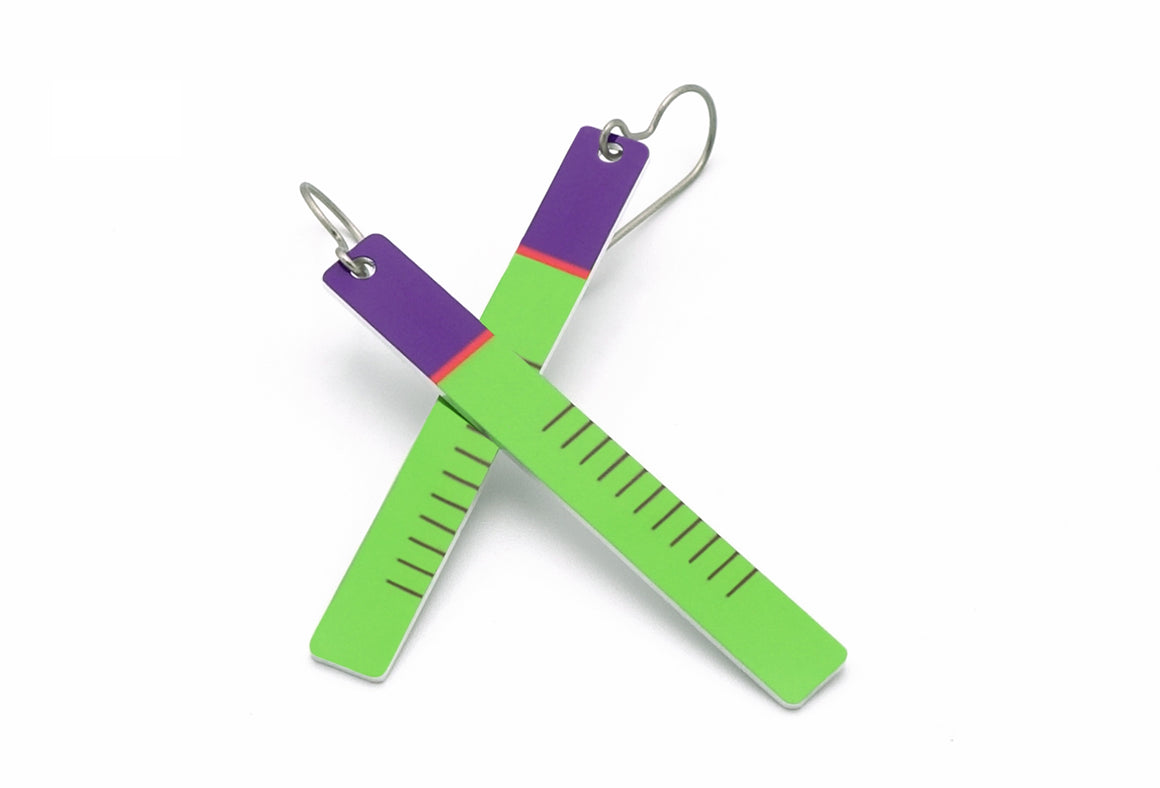 Purple and Lime Drew Earrings by ColorUpLife