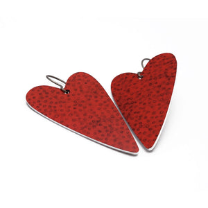 One pair of red heart earrings by ColorUpLife